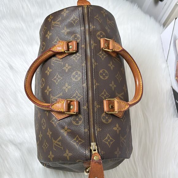 AUTHENTIC LOUIS VUITTON SPEEDY 30 HANDBAG PURSE MONOGRAM CANVAS VI8911 W/PADLOCK - Picture 4 of 16
